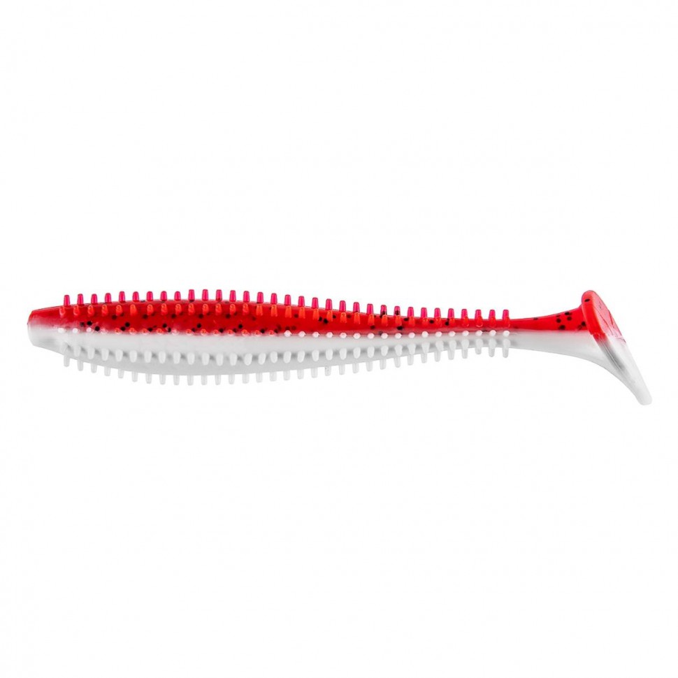 Виброхвост Helios Shaggy 5,12"/13 см, цвет Red & White 5 шт HS-18-003 , 